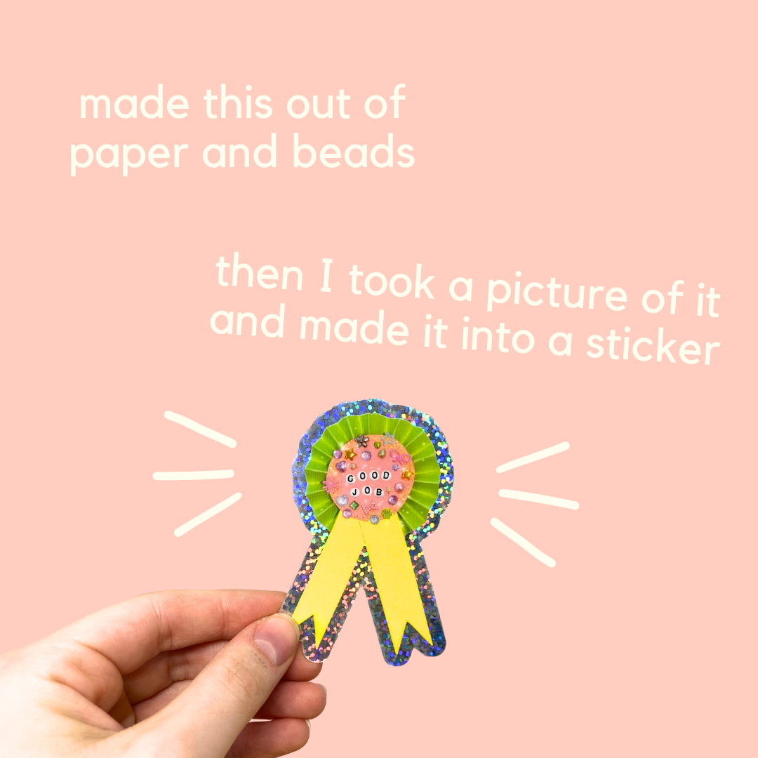 Good Job Ribbon Sticker