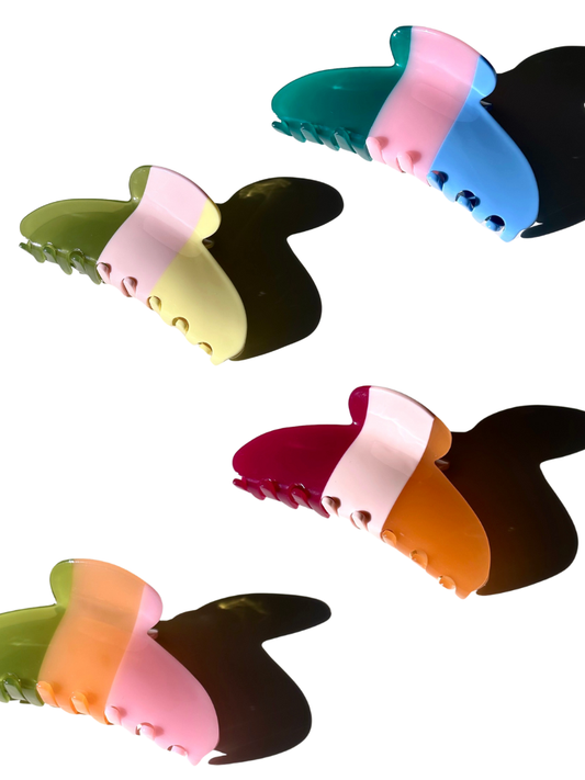 Minimalist Stripe Acetate Claw Clip | Eco-Friendly