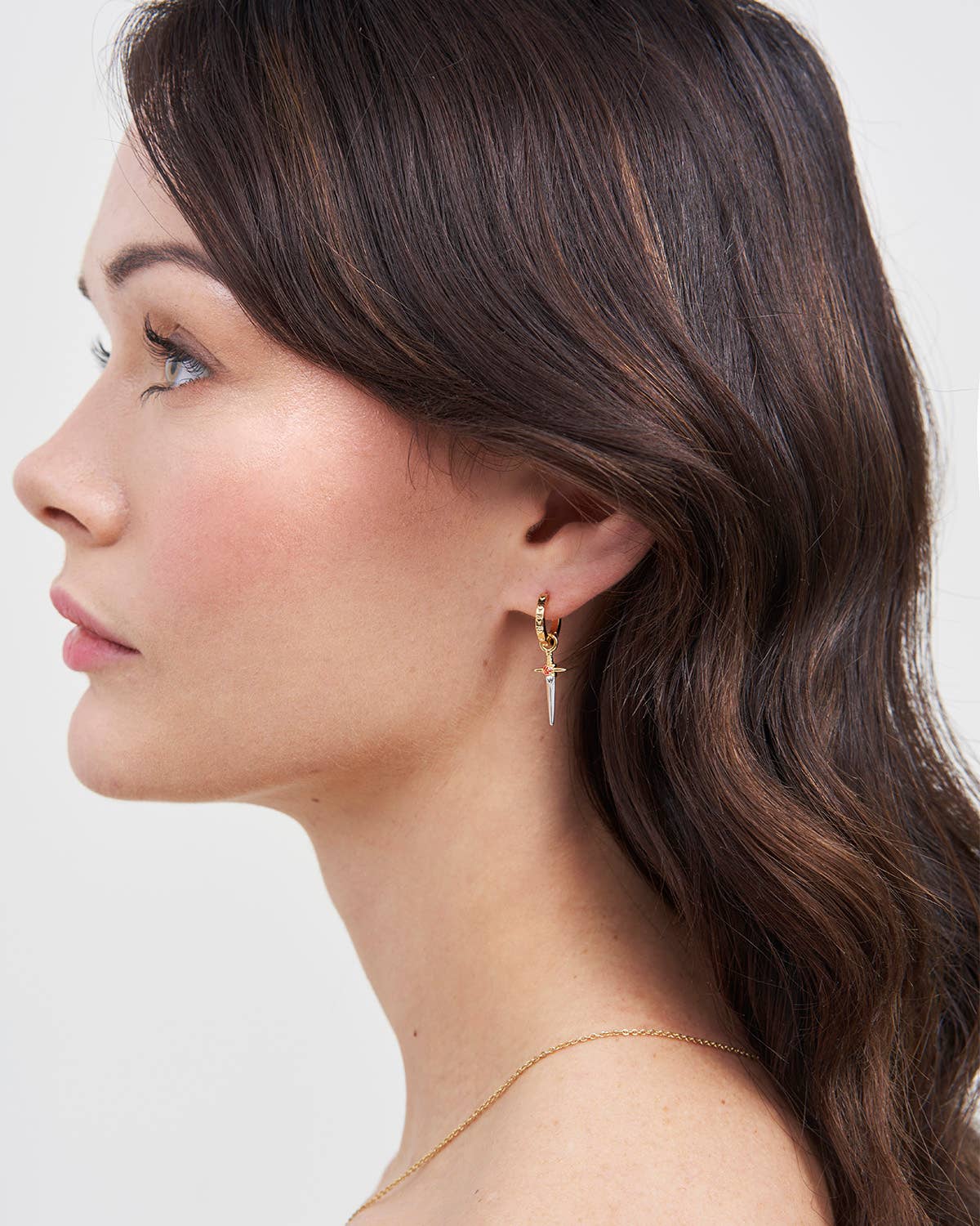 Rose Dagger - Huggie Earrings