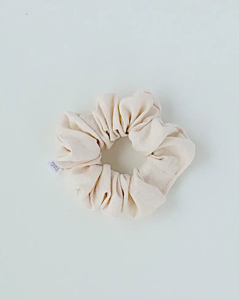 Cream Linen Scrunchie - Classic