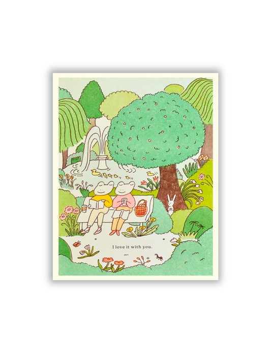 Peaceful Park Risograph Print - 8 × 10