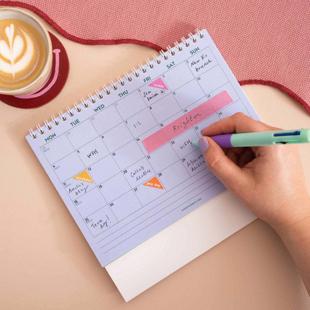 2027 Desk Calendar - Colourburst