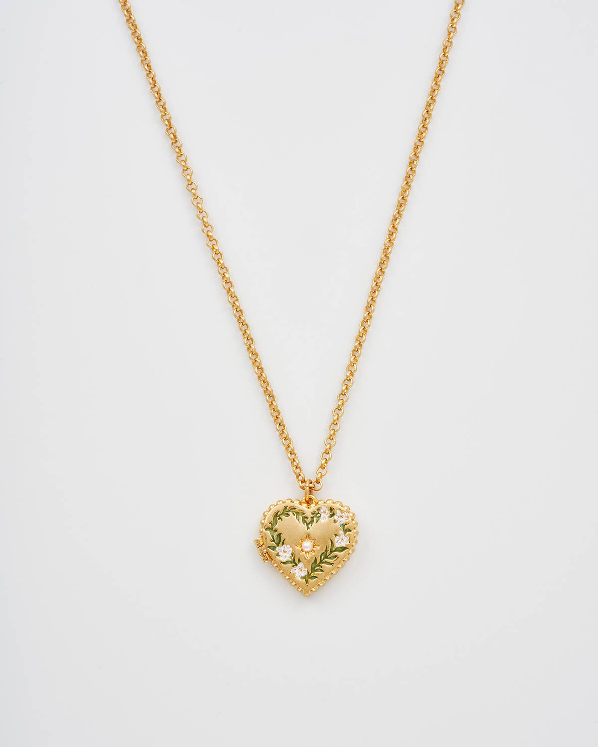 Jasmine Heart Locket Necklace