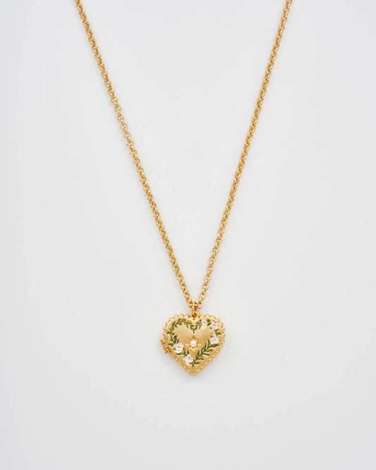 Jasmine Heart Locket Necklace