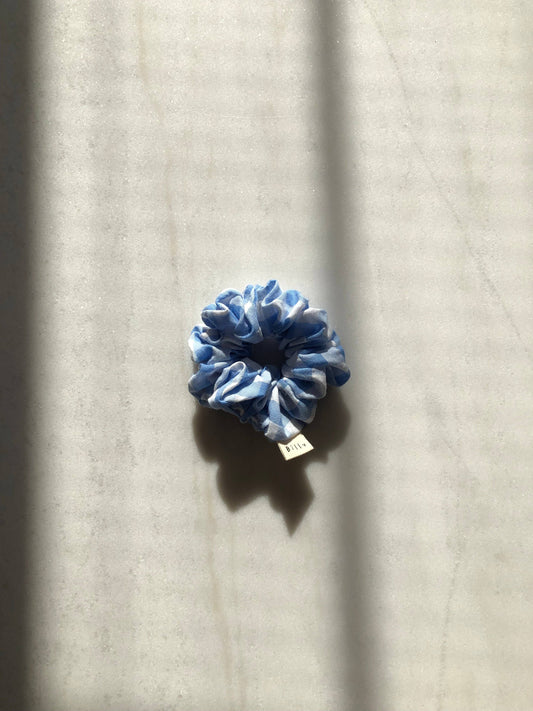 Blue Gingham Scrunchie