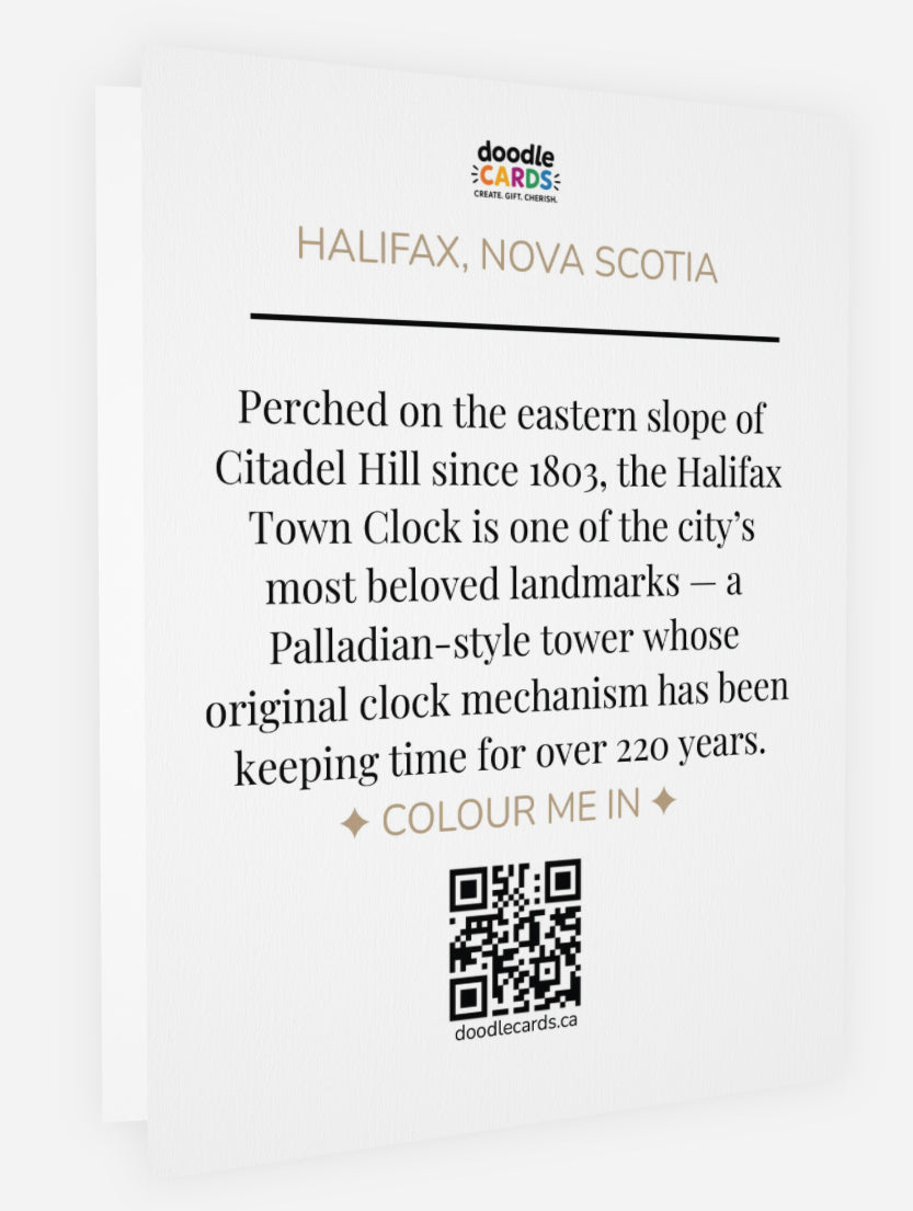 Halifax Clock Tower - Doodle Card