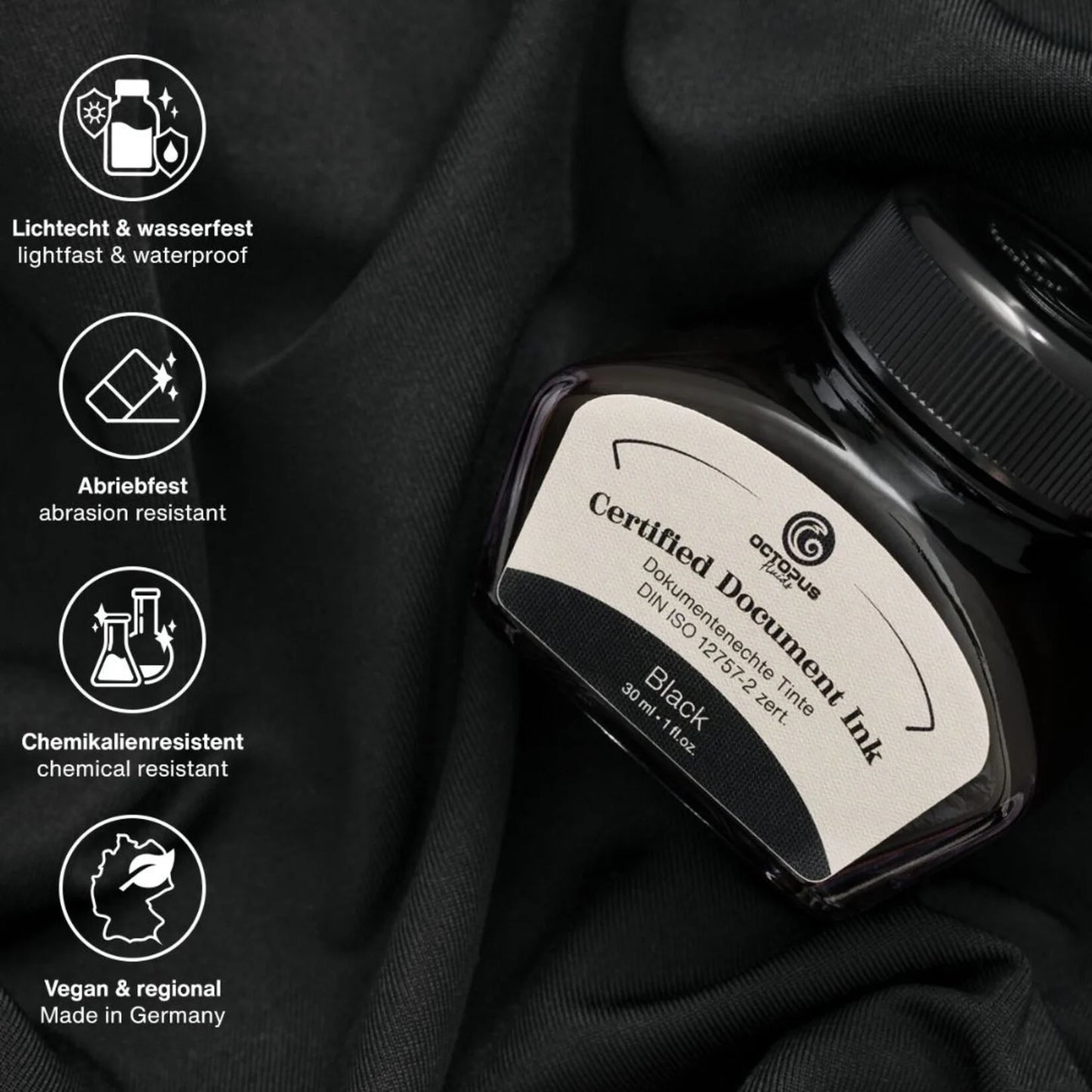 Octopus Fluids Document Ink, Black 30ml