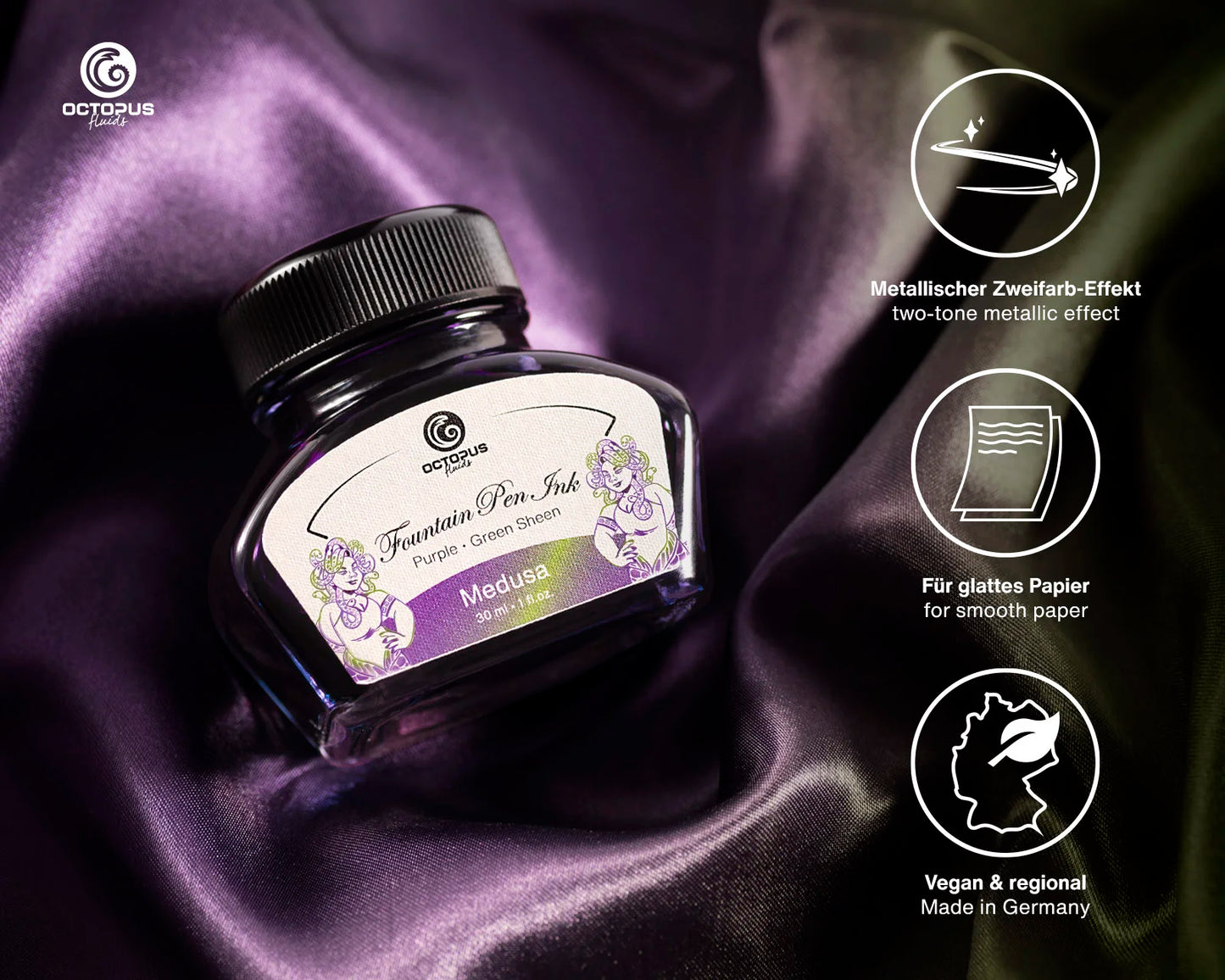 Octopus Fluids Sheen Ink - Medusa, 30ml